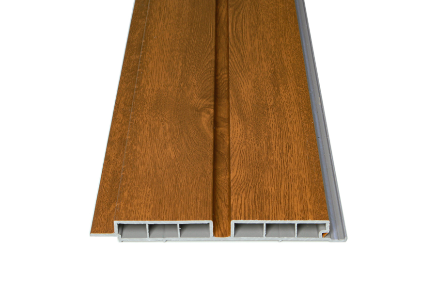 Savadeck PVC Bond Gold Oak – čeoni prikaz šupljeg profila panela