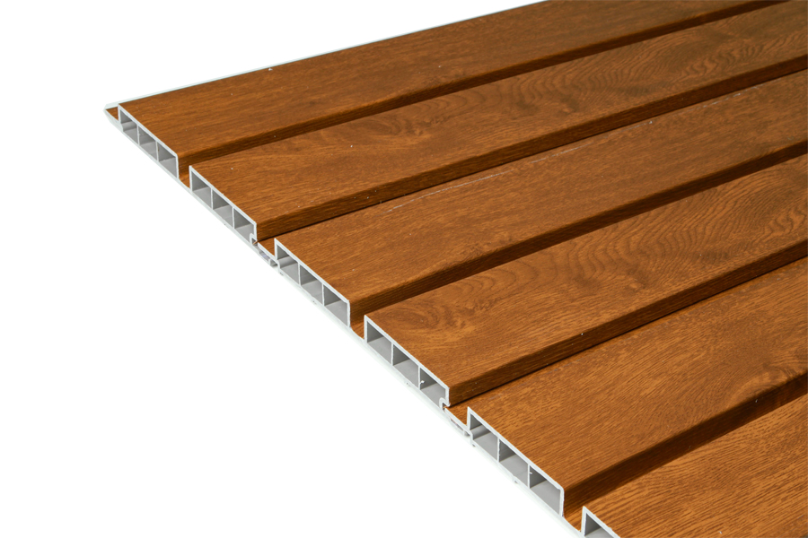 Savadeck PVC Bond Gold Oak – kosi prikaz više panela