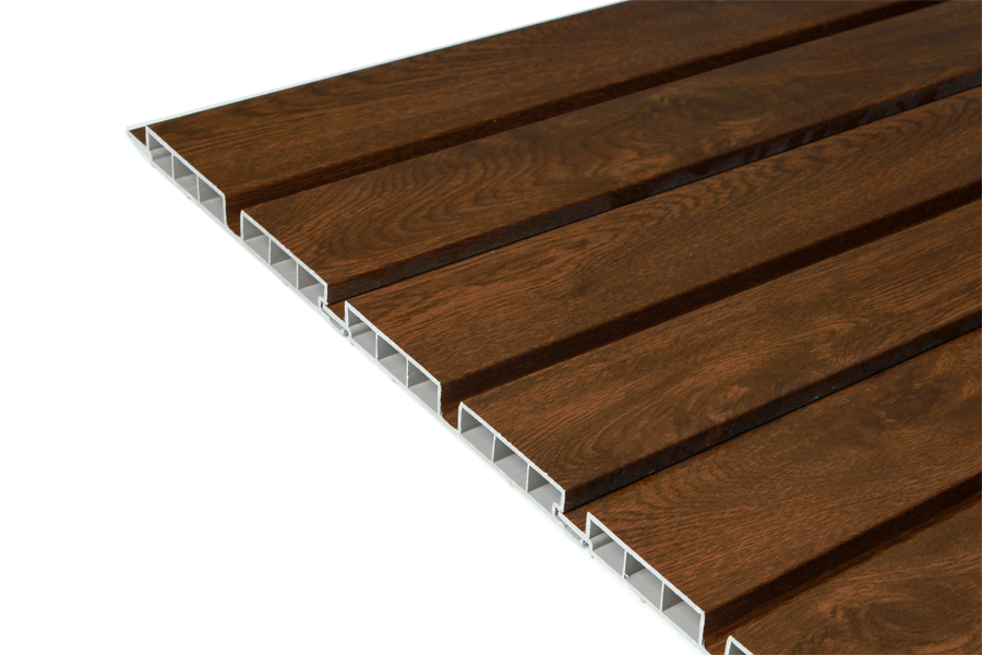 Savadeck PVC Bond Dark Oak – kosi prikaz više panela