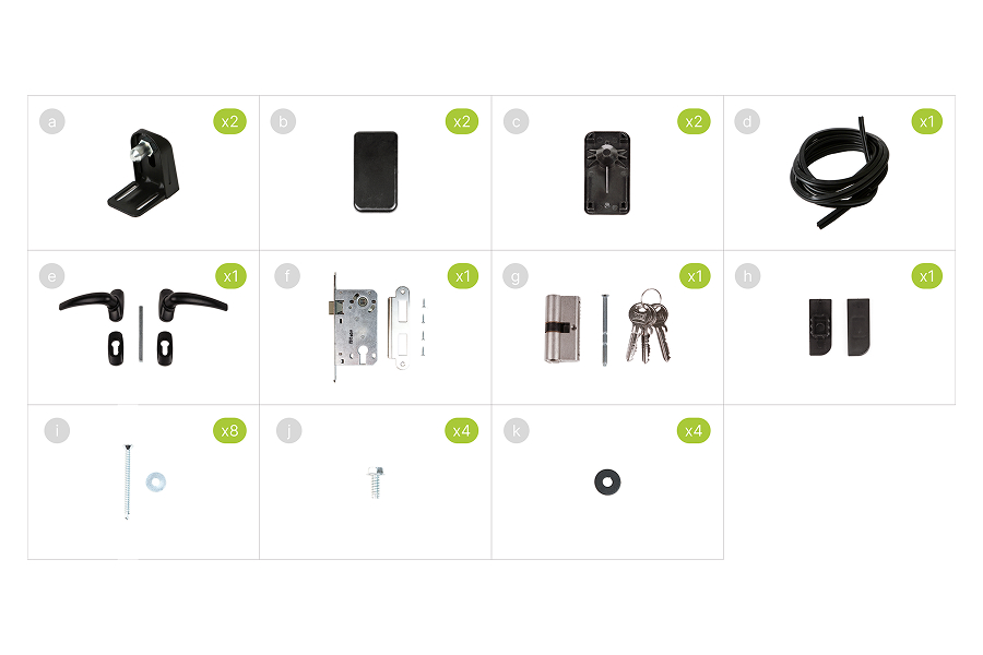 Savadeck set pešačke kapije – prikaz seta komponenti