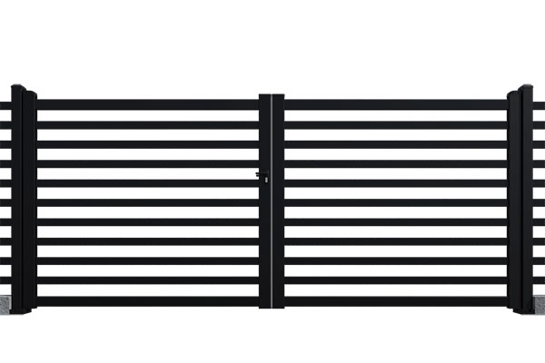 Savadeck transparentna alu kapija L – prikaz dvokrilne kapije